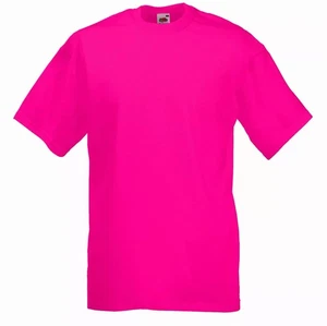 Camiseta Fruit of the Loom lisa en blanco para hombre de algodón rosa valor - Imagen 1 de 1