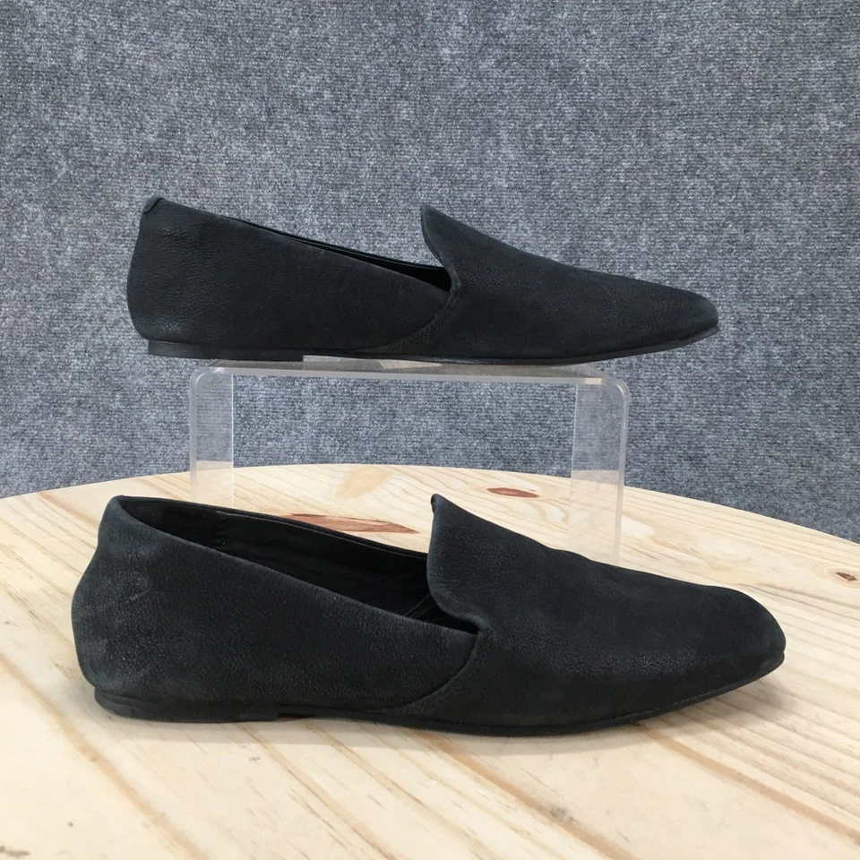 Clarks Zapatos Mujer 7.5 W Mocasines Puro Sin Cordones Puntera Cuadrada Cómodos Cuero Negro Foto 1 de 4