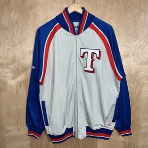 MEN’S STITCHES MLB TEXAS RANGERS POLYESTER LOGO JACKET SIZE XL NEW - Picture 1 of 9