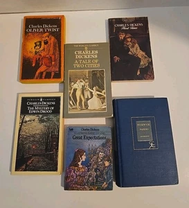 Charles Dickens Vintage Book Lot Collection Of 6 Classic Books - PB/HB - Picture 1 of 8