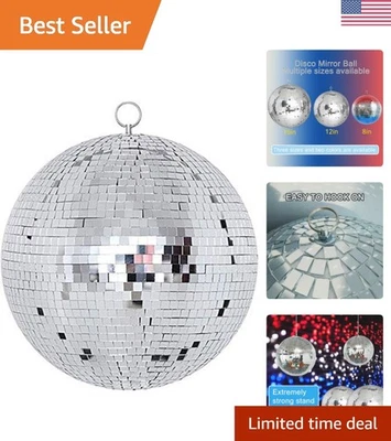 Stylish 12-Inch Silver Disco Ball - Enchanting Light Effects for All Occasions - Image 1 of 4