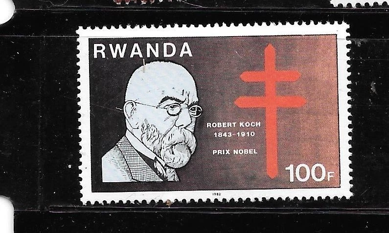 Ruanda SC#1106 1982 KOCH 100FR CONMEMORATIVO CRUZ ROJA MNH XF SELLO ÚNICO ANTIGUO Foto 1 de 1