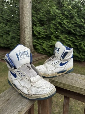 VTG Nike Air Delta Force Hi Tops Athletic Shoes White Blue Men’s 9.5 - Image 1 of 4