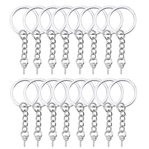 100Pcs Keychain Rings with Chain, Open Jump Rings and Screw Eye Pins for Craf... - Bild 1 von 6