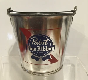 PBR Pabst Blue Ribbon Beer Brewery Brewing Galvanized Pail Bucket Collectible - Picture 1 of 4