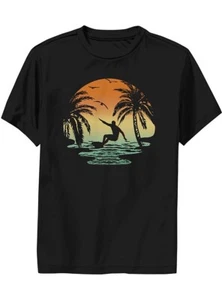 NEW Tek Gear Youth Boys Black Cowabunga SURFING Wicking Tech Tee Size M 10/12 - Picture 1 of 1