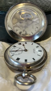ANTIQUE SILVER POCKET WATCH GILBERT GREYMOUTH N.Z LION/J.R/ANCHOR - Picture 1 of 6