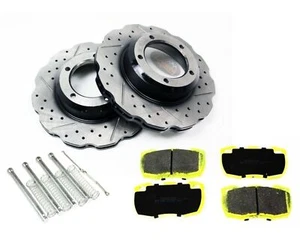 DEFENDER PUMA - FRONT PERFORMANCE BRAKE KIT DRILLED & GROOVED WAVY DISC + PADS - Bild 1 von 1