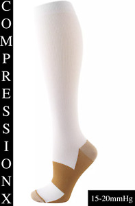 (3 Pairs) S-4XL Compression X Socks Knee High 20-30mmHg Graduated Mens Womens 