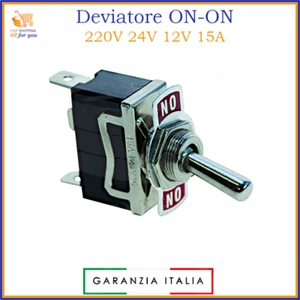 Interruttore deviatore a levetta 220V 12V 12 V 24V leva da pannello x unipolare - Foto 1 di 2