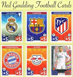 Topps Match Attax 2017-18 ☆ CHAMPIONS LEAGUE ☆ Football Cards #1 to #90 - Picture 1 of 91