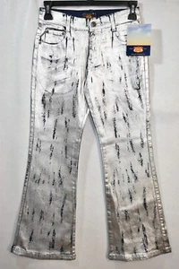 Route 66 Jean's Silver Metallic Size 6 Girl's Vintage Pants - Picture 1 of 6