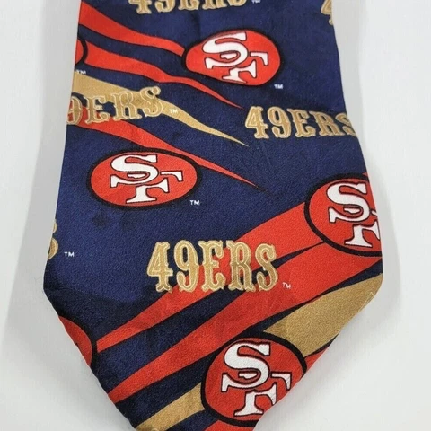 San Francisco SF 49ers Team NFL Men's Necktie 100% Silk 57" x 3.75" Made in USA Cover