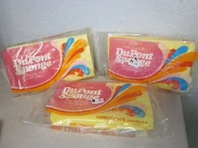 Nuevo de Lote Antiguo Sellado DuPont Celulosa Pura 6x3 1/2 x1" Esponjas Amarillas Cantidad 3 Foto 1 de 3