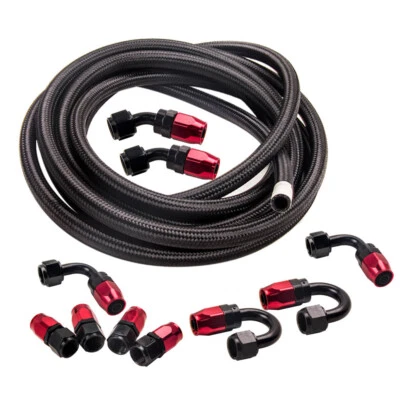 AN8 8AN Aceite Combustible Línea Manguera Extremo Adaptador Kit 16FT - Imagen 1 de 4