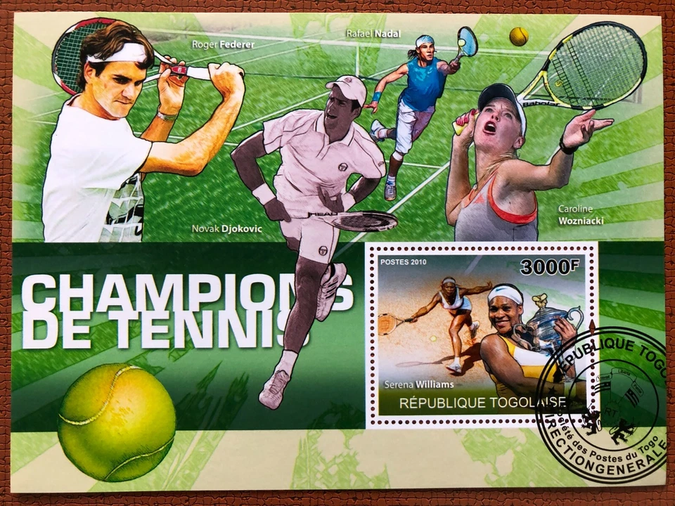 Togo 2010 /Sport - Champions of Lawn Tennis - R.Federer, / 1v minisheet CTO - Image 1 of 1