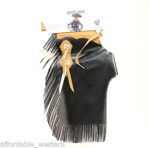 Kid's ~RODEO CHAPS~ Mutton Bustin'/Buster - BLACK-BROWN Costume Vinyl - Picture 1 of 2