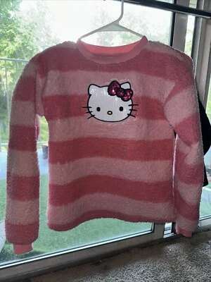 Hello Kitty SANRIO меховой флис розовый мягкий свитер Sleepwear девочек размер S/12 - Изображение 1 из 3