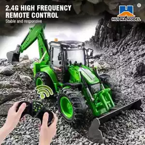 1:14 HUINA Remote Control Excavator 9CH Loader 2-way Forklift Engineering Model - Picture 1 of 13