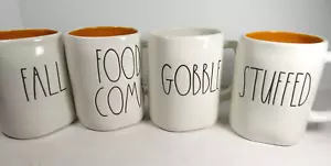 Rae Dunn Artisan Collection Magenta Set of 4 FALL Y’ALL GOBBLE STUFFED FOOD COMA - Picture 1 of 18