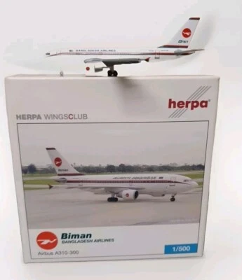 HERPA ESCALA 1:500 BIMAN BANGLADESH AIRBUS A310-300 EDICIÓN LIMITADA CLUB 502252   Foto 1 de 4