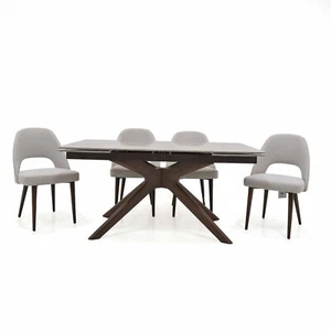 Aloro Ceramic Extendable Dining Table With Moritz Dining Chairs - Picture 1 of 14