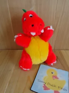 Dinosaurio rojo 7" felpa bon ton 1993 vintage Montgomery Wards - Imagen 1 de 4