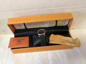 Men’s Stuhrling Original Watch Orange on Black Dial Tachymeter Mint in Box  - Picture 1 of 9