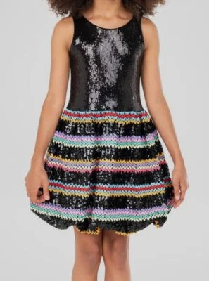 Vestido Zoe LTD para niños y niñas negro Blair lentejuelas zig zag talla 10 Foto 1 de 3
