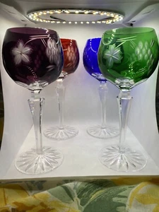 Nachtmann Traube Colorful Crystal Goblets, Vintage, Set of 4 - Picture 1 of 17