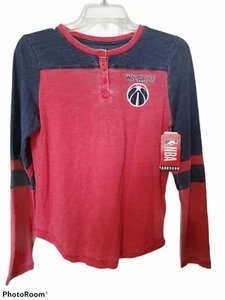 NBA Washington Wizards Women's X-Large Red/Blue Long Sleeve Button Tee Shirt - Picture 1 of 6