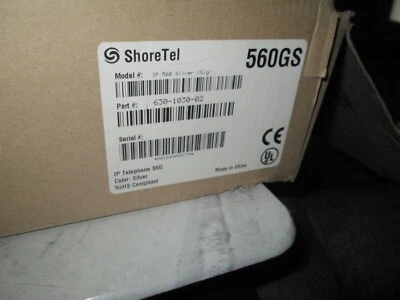 Shoretel 560 IP Black Desk Phone IP560G  6 Line - Image 1 of 4