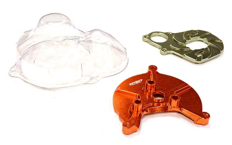 Montaje de motor disipador térmico mecanizado con cubierta de engranaje helicoidal para SCX-10 Dingo, Honcho y Jeep Foto 1 de 1