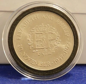 1972 Great Britain 25 New Pence - Wedding Commemorative - See PICS - Picture 1 of 2