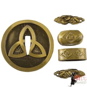Tsuba Kashira Fuchi Menuki Legierung Handschutz für japanisches Katana Wakizashi Schwert - Bild 1 von 2