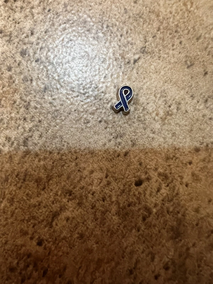 Origami Owl DARK BLUE HUMAN TRAFFICKING AWARENESS RIBBON Floating Enamel Charm - Image 1 of 1