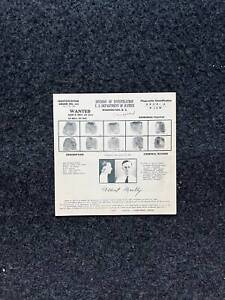 Authentique 1934 Albert Reilly Dillinger gang, affiche recherchée par le FBI avec certificat