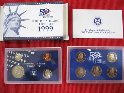 1999 UNITED STATES MINT PROOF COIN SET UNCIRCULATED SAN FRANCISCO  - Image 1 of 4