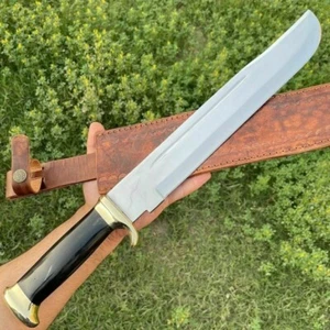 BEAUTIFUL HANDMADE STEEL MACHETE CAMPING OUTDOOR MINI SWORD HANDLE BUFFALO HORN - Picture 1 of 3