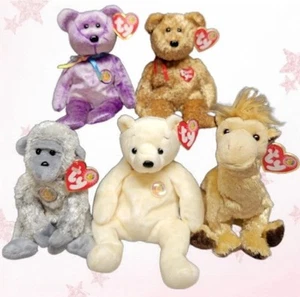 BBOM'S!  Lot of 5 TY Beanie Babies of the Month❣️ MWMT'S  - Picture 1 of 6