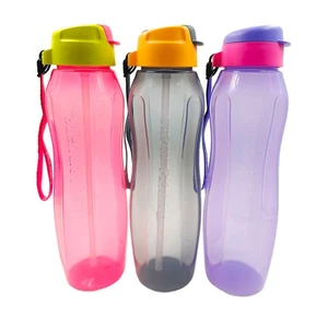 Juego de pajitas Tupperware H2O On-The-Go botella de agua potable ecológica delgada 1L (3) sin BPA - Imagen 1 de 24