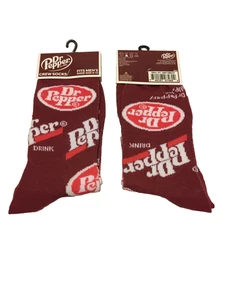 Calcetines Dr Pepper Soda Crew 1 par de zapatos para hombre talla 6-12 nuevos con etiquetas - Imagen 1 de 2