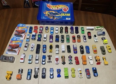 Lot Of 70 Hot Wheels , Matchbox & More With 48 Car Hard Case Plus - Image 1 of 4