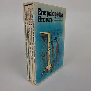 Set of 5 Encyclopedia Brown by Donald J. Sobel 1978 Vintage Paperbacks with Case - Bild 1 von 10