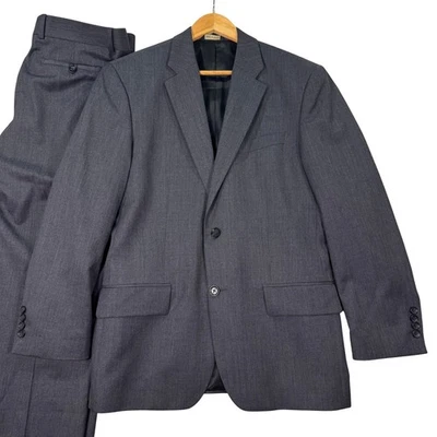 Calça Jaqueta Masculina Banana Republic 40R Cinza Carvão Lã 33x27 Clássica Excelente Estado Usado - Imagem 1 de 4