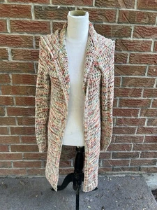 Peruvian Connection Crochet Multicolor Open Front Duster Cardigan Women's Size S - Picture 1 of 4