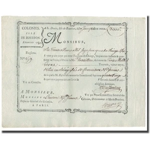 [#665481] France, Traite, Colonies, Isle de Bourbon, 3000 Livres Tournois, 1780, - Foto 1 di 2