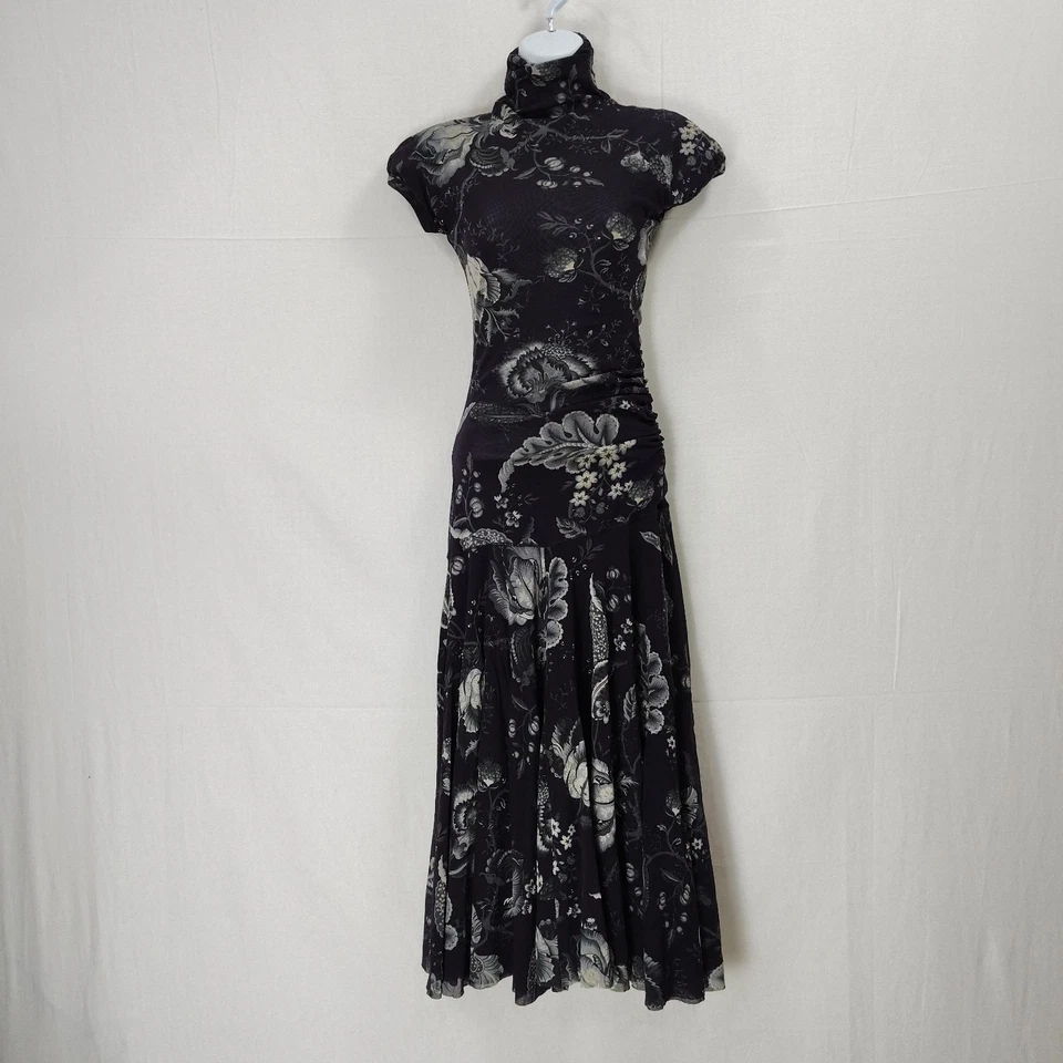 Vestido Jean Paul Gaultier FUZZI S Malla Romance Oscuro Acanalada Capricho Maxi Hada  Foto 1 de 4