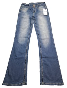 New Wallflower Blue Jeans Womens 3 26" Luscious Curvy Bootcut Embroidered Bling - Picture 1 of 14