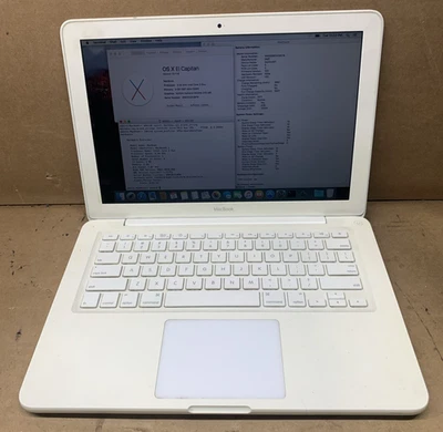 2009 MacBook 13" A1342, Intel Core 2 Duo@2.26GHz, 2GB RAM, 250GB HDD, El Capitan - Image 1 of 4